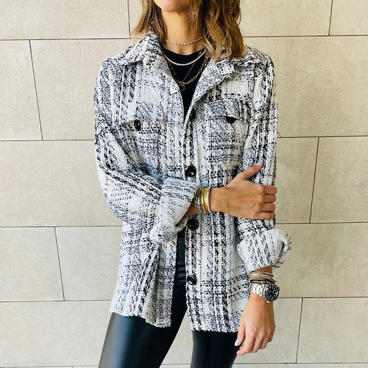 PlaidEase Lapel Jacket