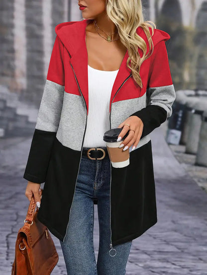 TriTone Chic Hooded Jacket