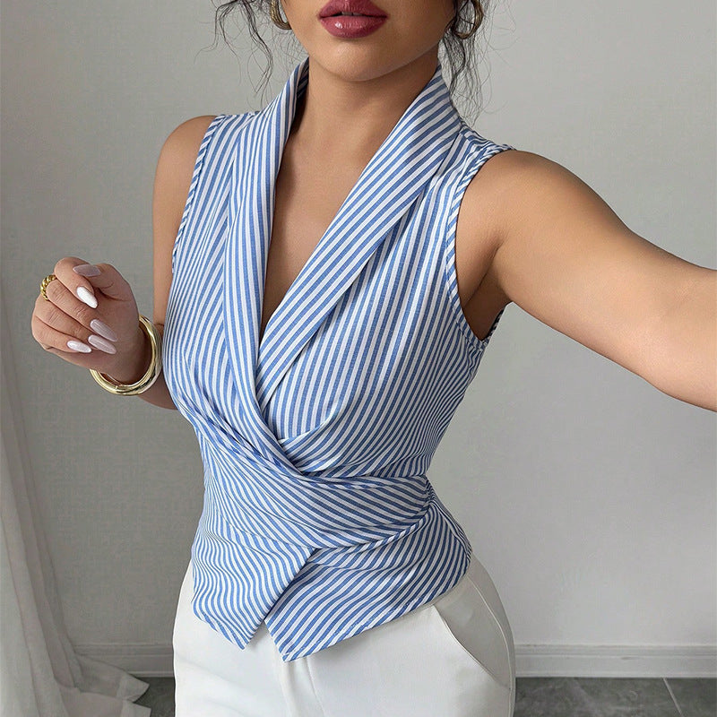 Linea Cinch Striped Vest