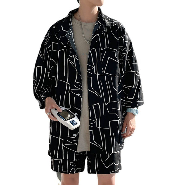 Shirt Five-point Pants Ice Silk Suit