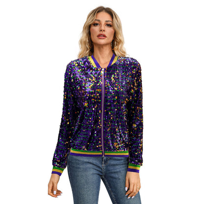 GlamLeague Sequin Baseball Jacket