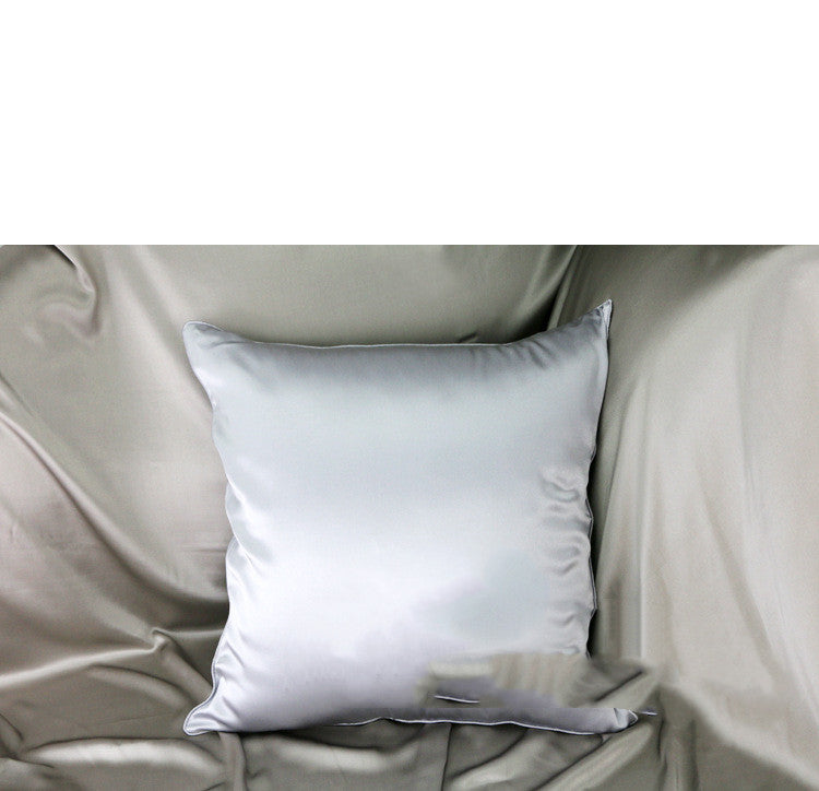 Silk Cushion For Leaning On  Living Room Pure Color Pillow Case