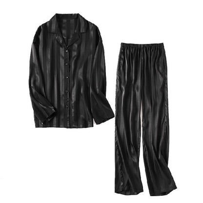 Imitated Silk Pajamas Women's Ice Silk Long Sleeve Loose Homewear