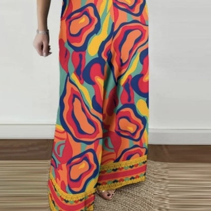 Virella Print V-Neck Jumpsuit