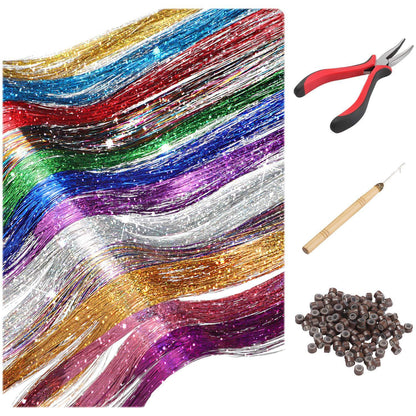 Colorful Silk Pet Silk Color Wig Set Suit