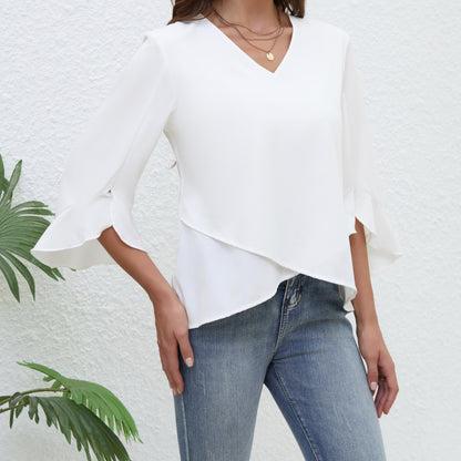 VivaFlair Ruffle Sleeve Blouse