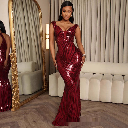 Luna Sheer Off-Shoulder Dress