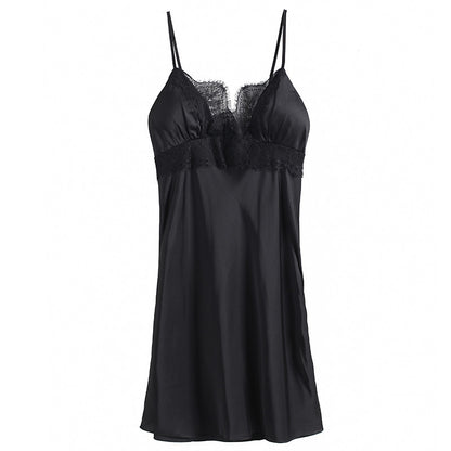 Thin Ice Silk Sexy Nightdress With Comfortable Satin