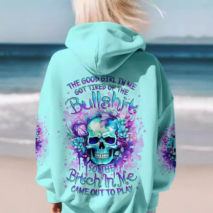 Emerald Edge Skull Hoodie