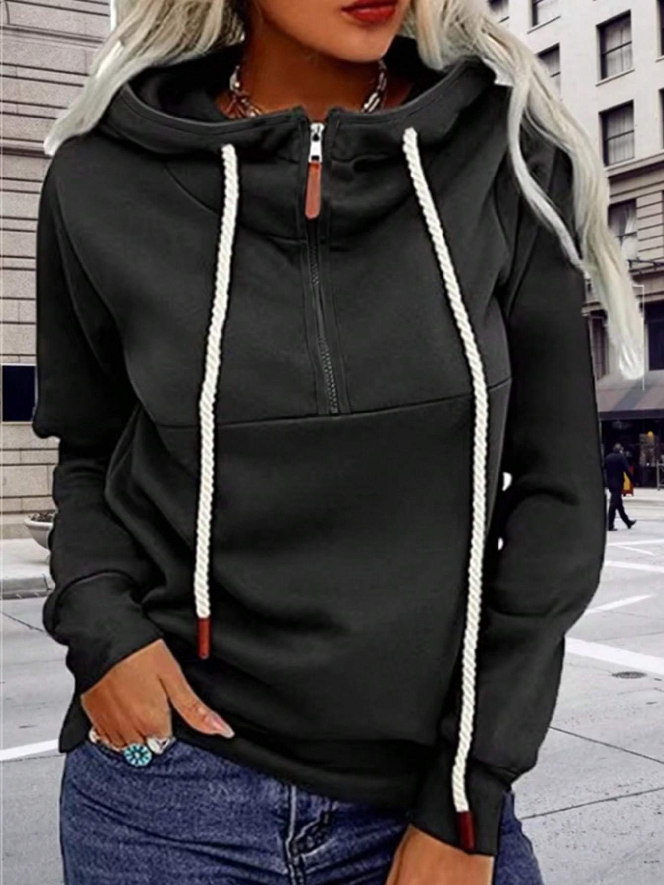 INAWLY SplitZip Luxe Hoodie