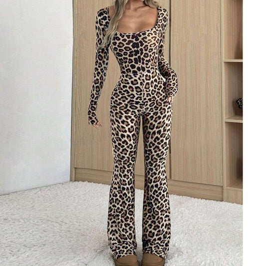 Feline Sculpt Square-Neck Jumpsuit
