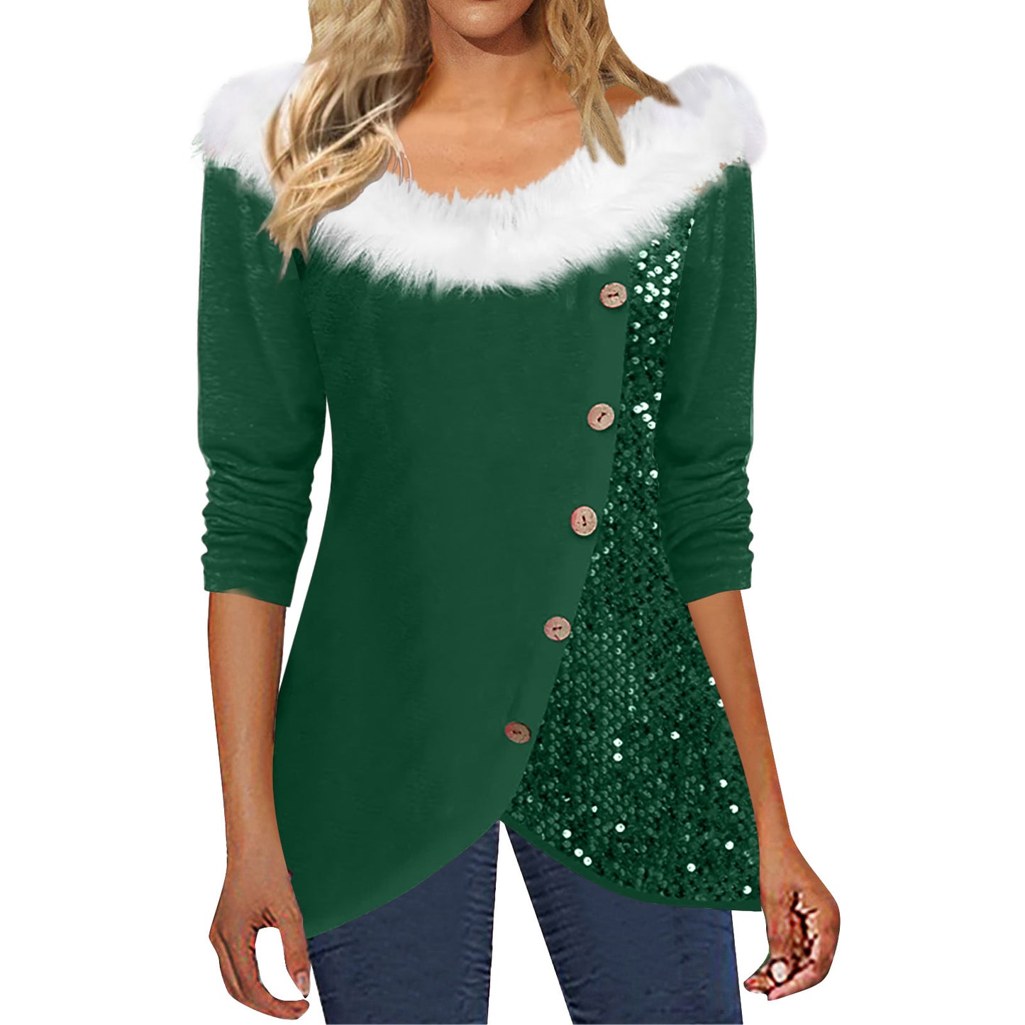 Starluxe Fur Collar Top