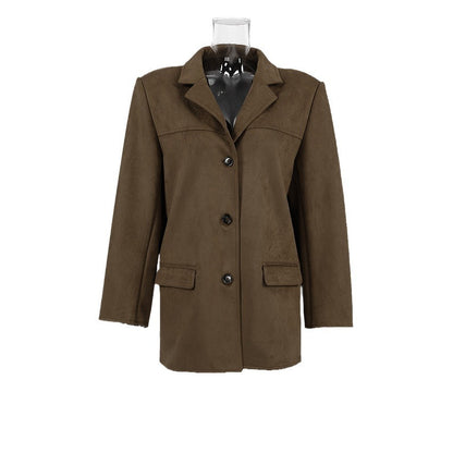 VintageVerve Turn-Down Collar Coat