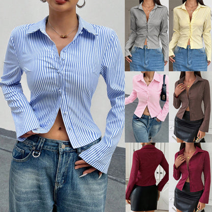 Stravelle Stripe V-Neck Shirt