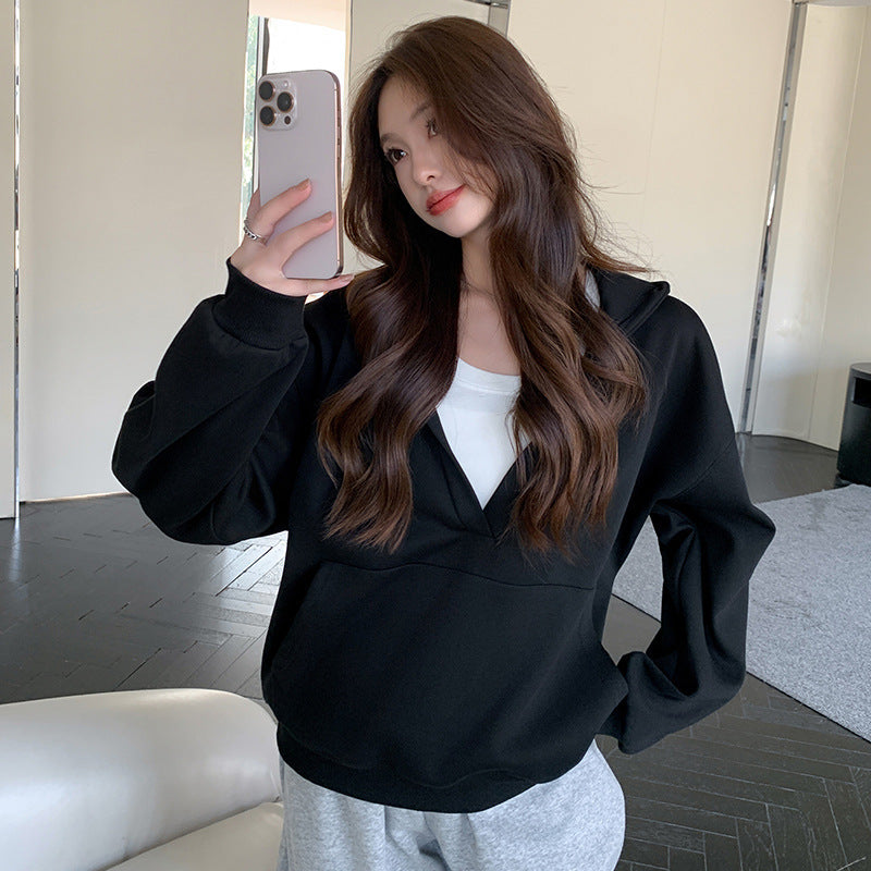 VeraEase™ V-Neck Hoodie Coat