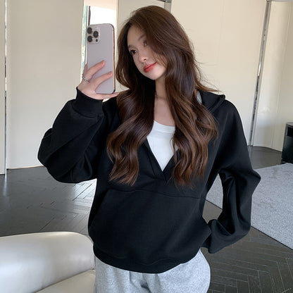 VeraEase™ V-Neck Hoodie Coat