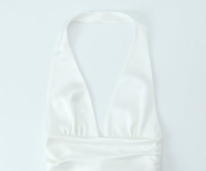 French Fashion Silk Satin Sexy Sling Dress