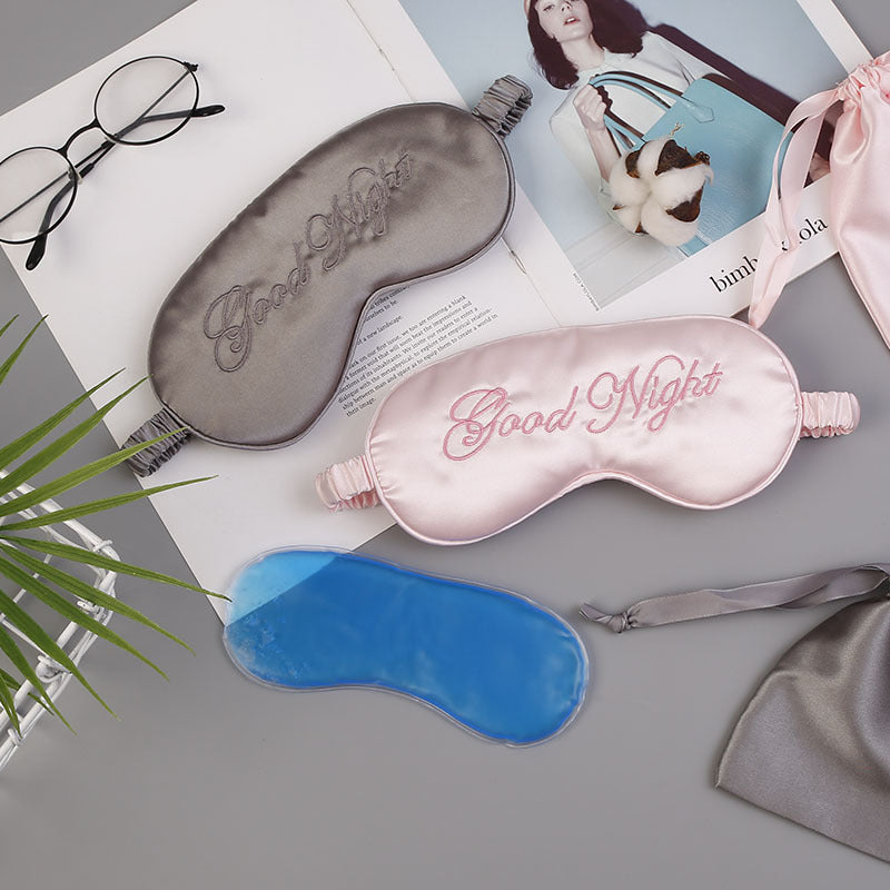Simple Double-sided Real Silk Eye Mask Sleep Shading Unisex Student