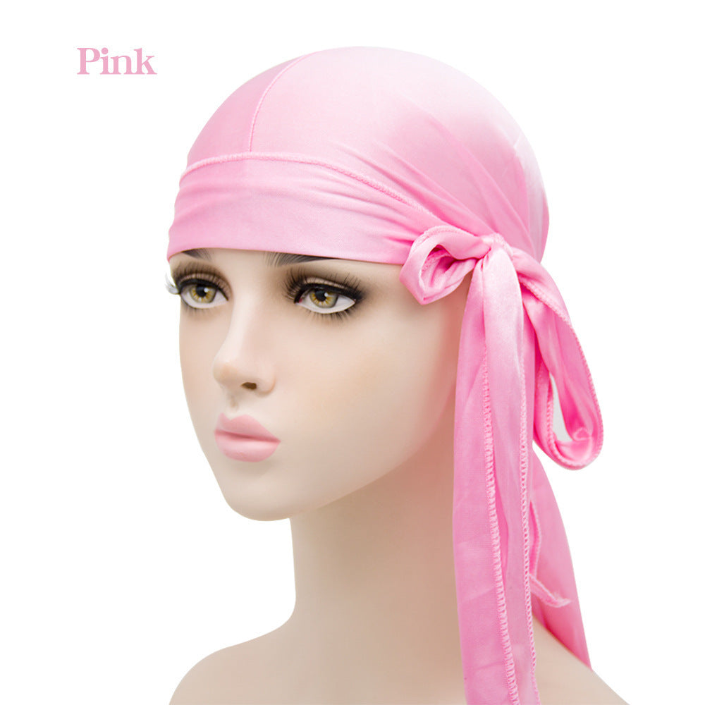 Silk Long Tail Turban Hat Silk Pirate Hat
