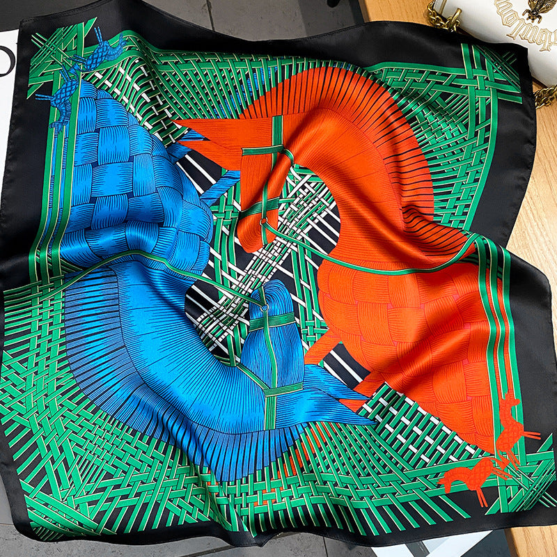 Women's Dual-use Air Conditioner Shawl  Silk Scarf