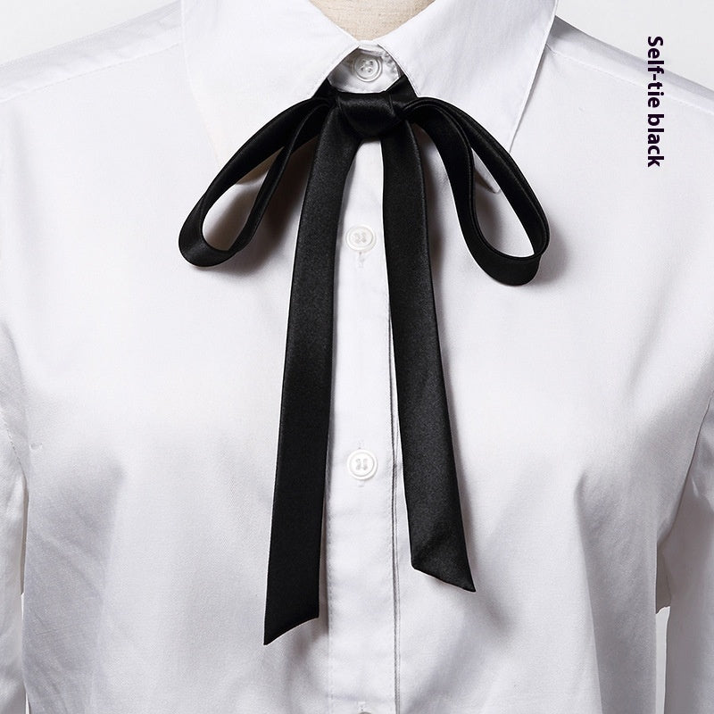 Long Small Silk Ribbon Tie-strap All-matching