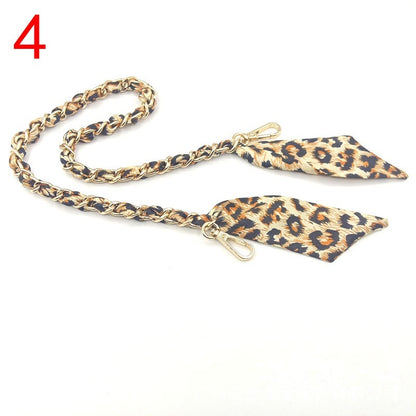 Silk Scarf Metal Chain Strap Short Shoulder