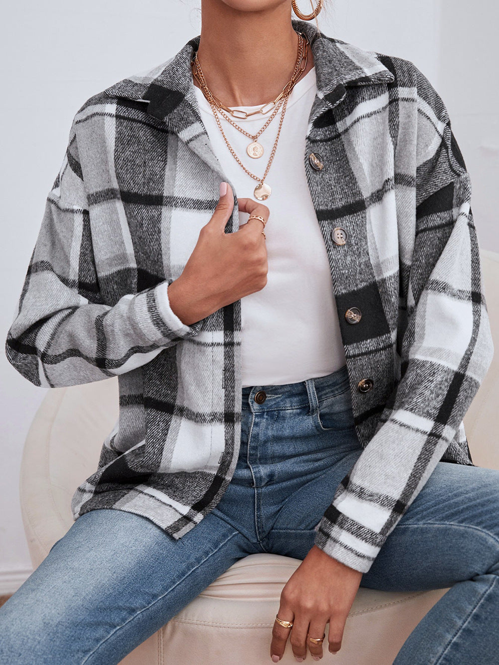 PlaidÉlan™ Wool Cardigan Coat