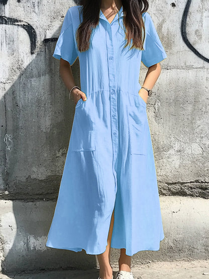 Breezelane Button Pocket Dress