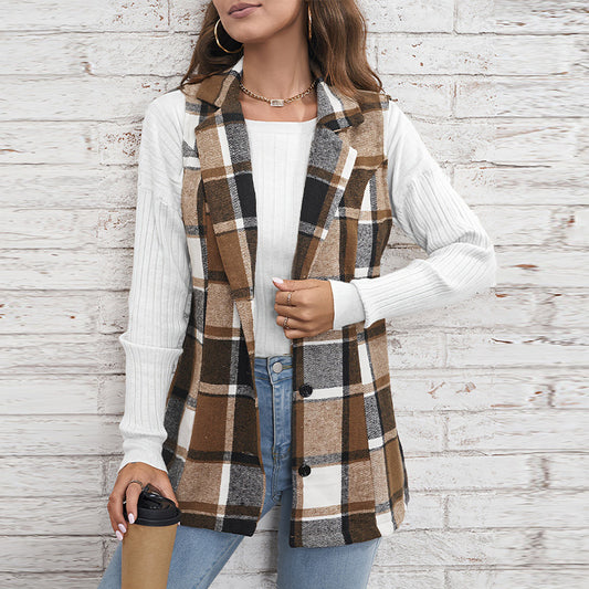PlaidMuse™ Sleeveless Vest