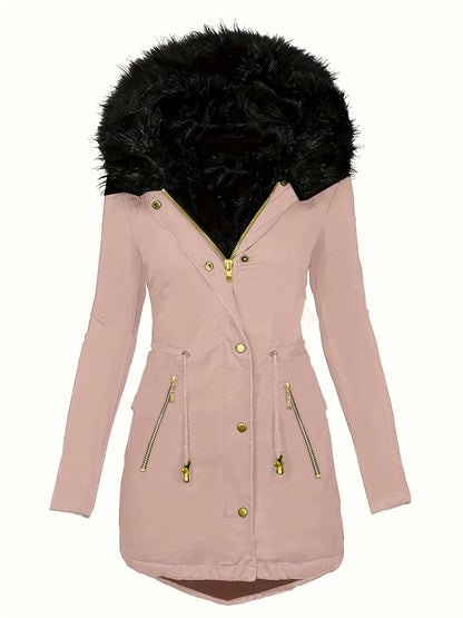LuxeFur Oblique Zip Coat