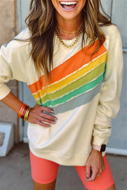 SunsetHue Colorblock Pullover