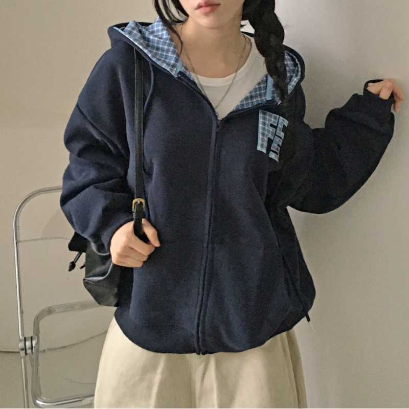 RetroStitch Plaid Zip Sweater