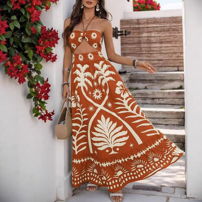 Saffron Bloom Halter Dress