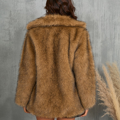 Toka Elegance Fur Collar Coat